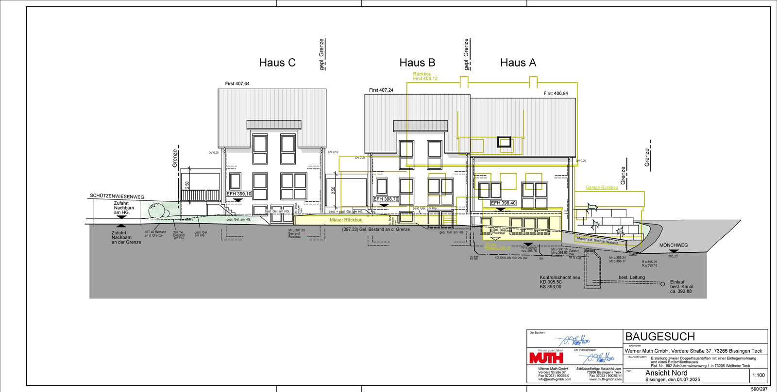 Ansicht Nord Kettenhaus Weilheim