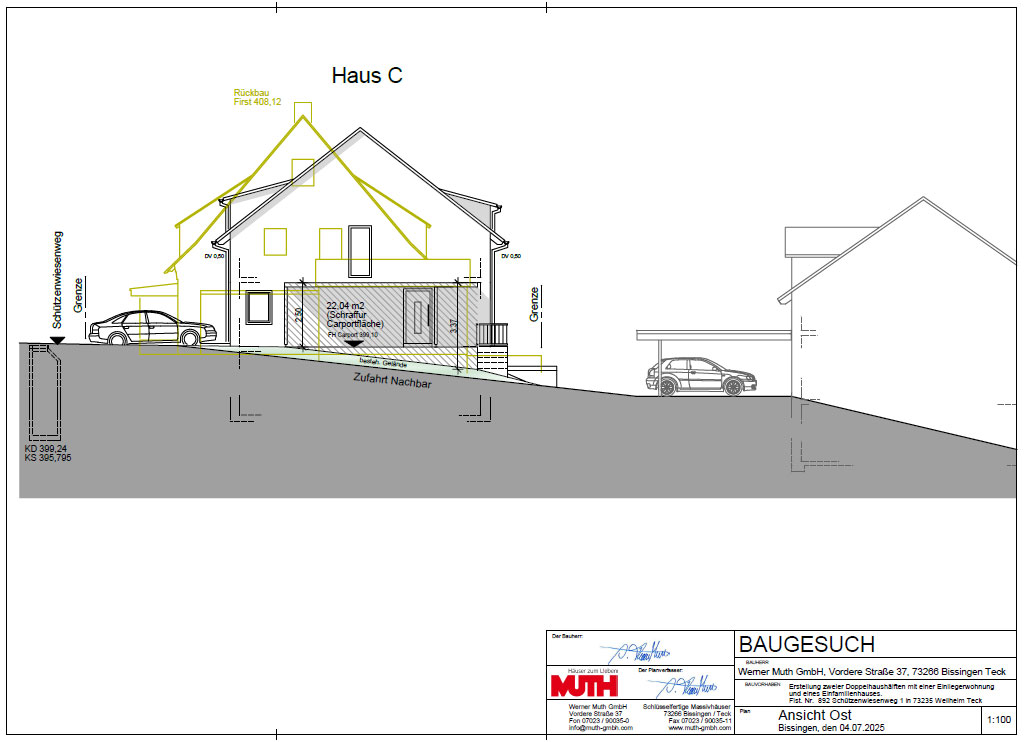 Ansicht Ost Kettenhaus Weilheim
